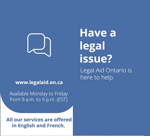 Legal Aid Ontario business card